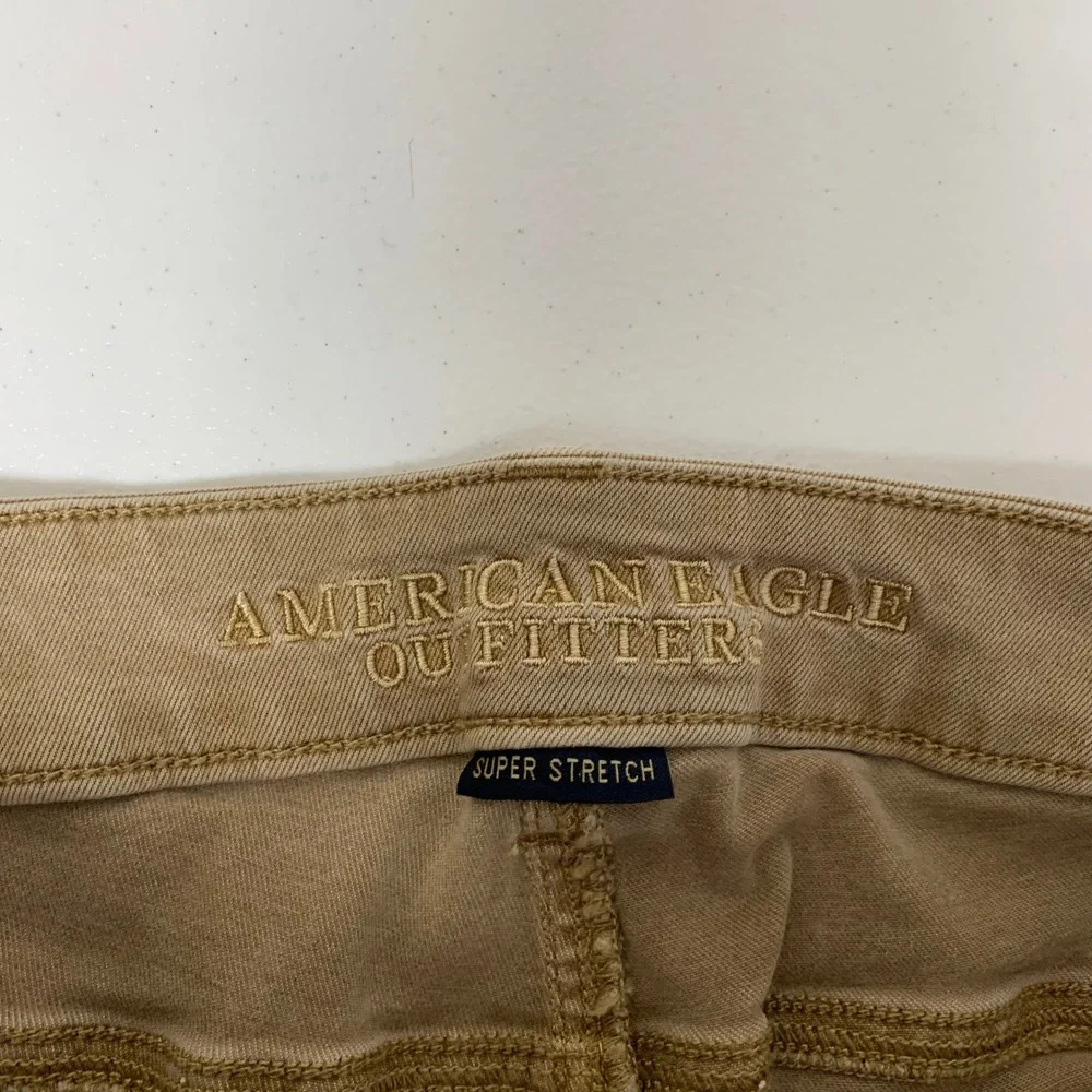 American Eagle Midi Shorts Womens‎ 12 Khaki Tan Super Stretch Denim